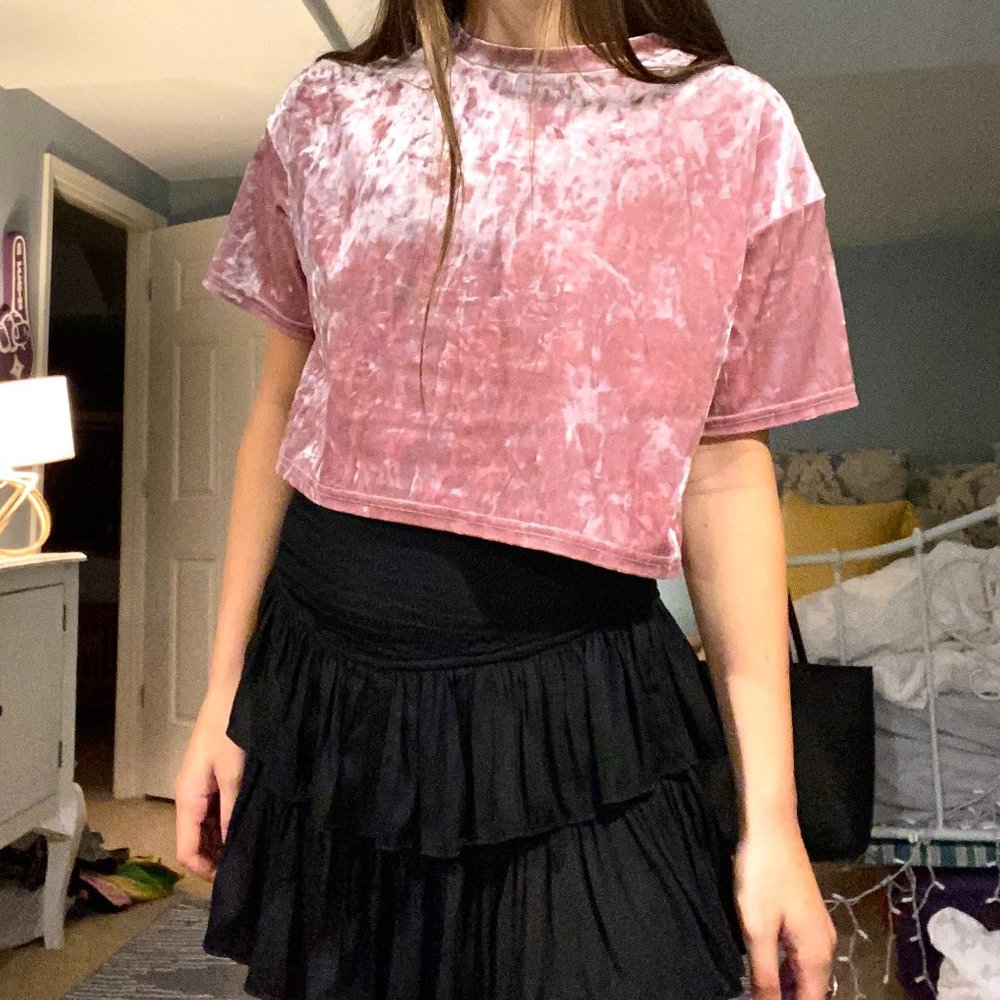 Urban Outfitters Crushed Velvet Crop